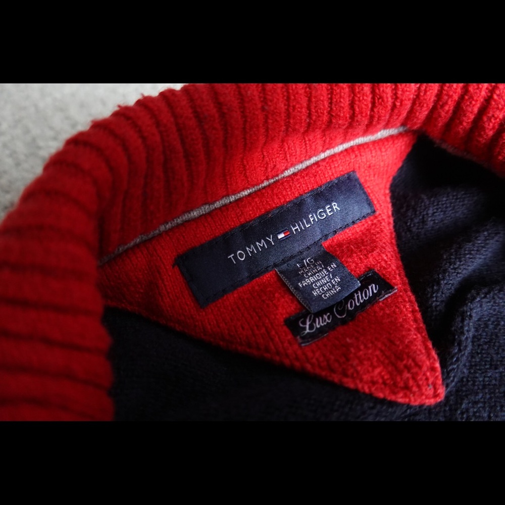 tommy hilfiger 1/4 zip sweater men large - Picture 6 of 6